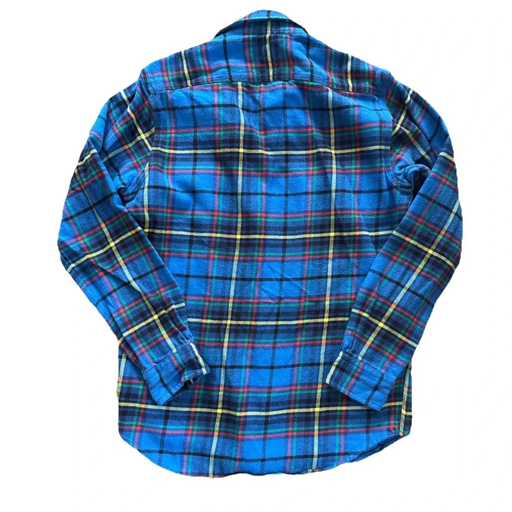 Polo Ralph Lauren Flannel Shirt Men S Blue Tartan Plaid Classic Fit Workshirt
